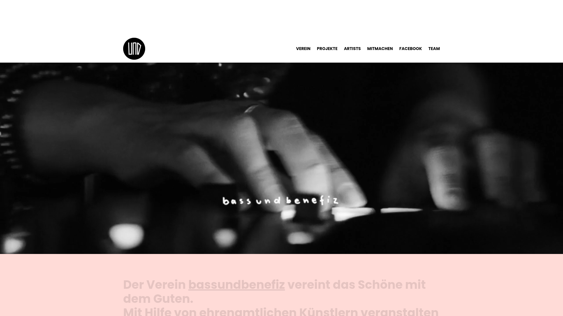 Screenshot der Website von Bass und Benefiz