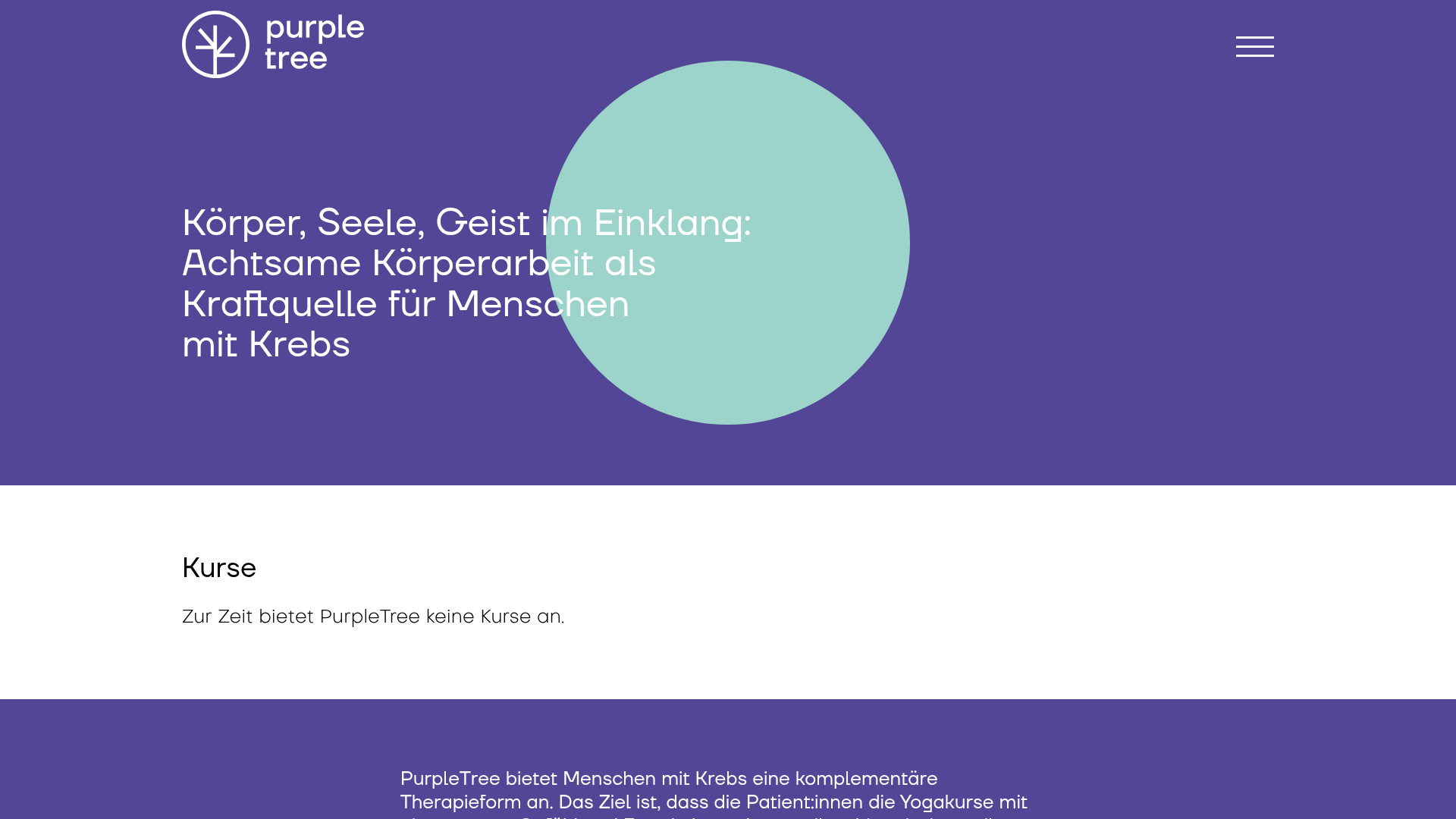 Screenshot der Website von PurpleTree